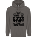 I Fix Stuff Funny Electrician Sparky DIY Mens 80% Cotton Hoodie Charcoal