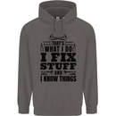 I Fix Stuff Funny Electrician Sparky DIY Mens 80% Cotton Hoodie Charcoal