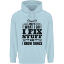 I Fix Stuff Funny Electrician Sparky DIY Mens 80% Cotton Hoodie Light Blue