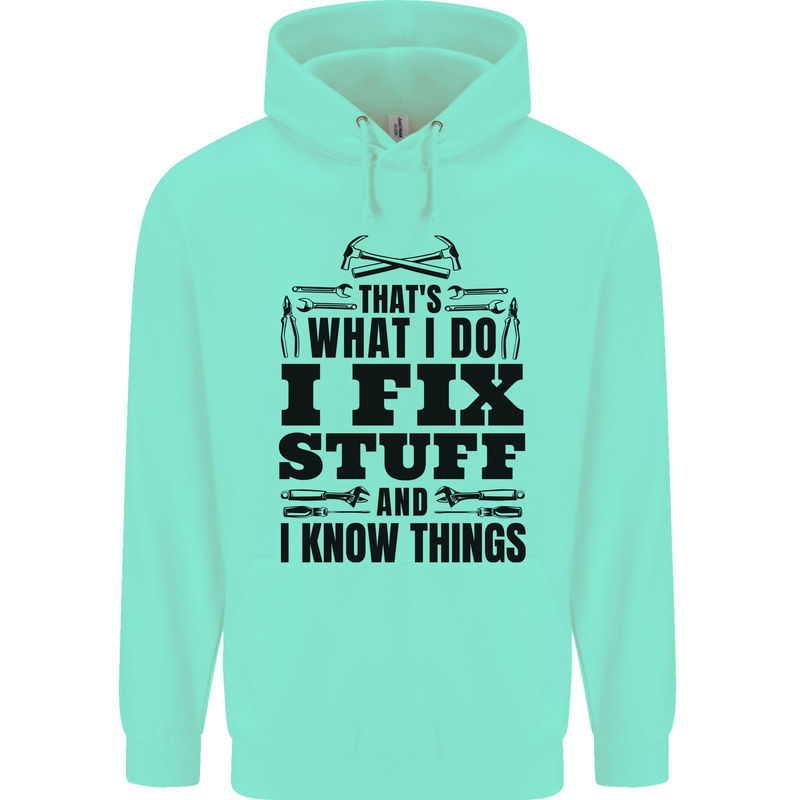 I Fix Stuff Funny Electrician Sparky DIY Mens 80% Cotton Hoodie Peppermint