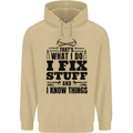 I Fix Stuff Funny Electrician Sparky DIY Mens 80% Cotton Hoodie Sand