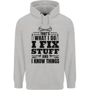 I Fix Stuff Funny Electrician Sparky DIY Mens 80% Cotton Hoodie Sports Grey