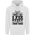 I Fix Stuff Funny Electrician Sparky DIY Mens 80% Cotton Hoodie White