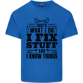 I Fix Stuff Funny Electrician Sparky DIY Mens Cotton T-Shirt Tee Top Royal Blue