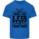 I Fix Stuff Funny Electrician Sparky DIY Mens Cotton T-Shirt Tee Top Royal Blue