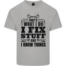I Fix Stuff Funny Electrician Sparky DIY Mens Cotton T-Shirt Tee Top Sports Grey