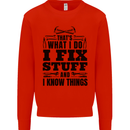 I Fix Stuff Funny Electrician Sparky DIY Mens Sweatshirt Jumper Bright Red