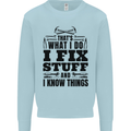 I Fix Stuff Funny Electrician Sparky DIY Mens Sweatshirt Jumper Light Blue