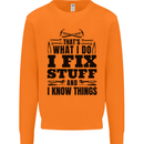 I Fix Stuff Funny Electrician Sparky DIY Mens Sweatshirt Jumper Orange