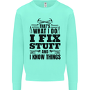 I Fix Stuff Funny Electrician Sparky DIY Mens Sweatshirt Jumper Peppermint