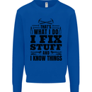 I Fix Stuff Funny Electrician Sparky DIY Mens Sweatshirt Jumper Royal Blue