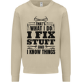 I Fix Stuff Funny Electrician Sparky DIY Mens Sweatshirt Jumper Sand
