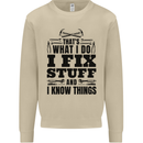 I Fix Stuff Funny Electrician Sparky DIY Mens Sweatshirt Jumper Sand