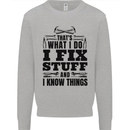 I Fix Stuff Funny Electrician Sparky DIY Mens Sweatshirt Jumper Sports Grey