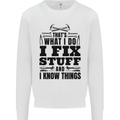 I Fix Stuff Funny Electrician Sparky DIY Mens Sweatshirt Jumper White