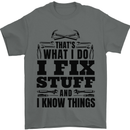 I Fix Stuff Funny Electrician Sparky DIY Mens T-Shirt 100% Cotton Charcoal