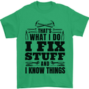 I Fix Stuff Funny Electrician Sparky DIY Mens T-Shirt 100% Cotton Irish Green