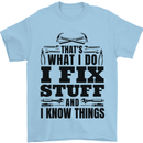 I Fix Stuff Funny Electrician Sparky DIY Mens T-Shirt 100% Cotton Light Blue