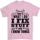 I Fix Stuff Funny Electrician Sparky DIY Mens T-Shirt 100% Cotton Light Pink