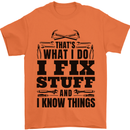 I Fix Stuff Funny Electrician Sparky DIY Mens T-Shirt 100% Cotton Orange