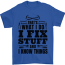 I Fix Stuff Funny Electrician Sparky DIY Mens T-Shirt 100% Cotton Royal Blue