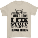 I Fix Stuff Funny Electrician Sparky DIY Mens T-Shirt 100% Cotton Sand