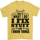I Fix Stuff Funny Electrician Sparky DIY Mens T-Shirt 100% Cotton Yellow