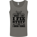 I Fix Stuff Funny Electrician Sparky DIY Mens Vest Tank Top Charcoal
