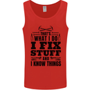 I Fix Stuff Funny Electrician Sparky DIY Mens Vest Tank Top Red