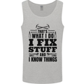 I Fix Stuff Funny Electrician Sparky DIY Mens Vest Tank Top Sports Grey