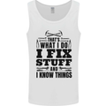 I Fix Stuff Funny Electrician Sparky DIY Mens Vest Tank Top White