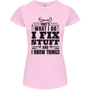 I Fix Stuff Funny Electrician Sparky DIY Womens Petite Cut T-Shirt Light Pink