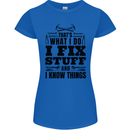 I Fix Stuff Funny Electrician Sparky DIY Womens Petite Cut T-Shirt Royal Blue