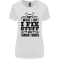 I Fix Stuff Funny Electrician Sparky DIY Womens Wider Cut T-Shirt White