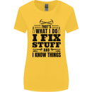 I Fix Stuff Funny Electrician Sparky DIY Womens Wider Cut T-Shirt Yellow