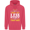 I Fix Stuff Funny Electrician Sparky Mechanic Childrens Kids Hoodie Heliconia