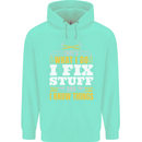 I Fix Stuff Funny Electrician Sparky Mechanic Childrens Kids Hoodie Peppermint