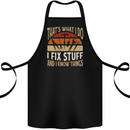 I Fix Stuff Funny Electrician Sparky Mechanic Cotton Apron 100% Organic Black