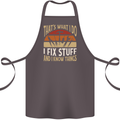 I Fix Stuff Funny Electrician Sparky Mechanic Cotton Apron 100% Organic Dark Grey