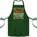 I Fix Stuff Funny Electrician Sparky Mechanic Cotton Apron 100% Organic Forest Green