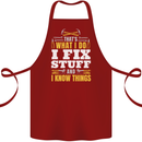 I Fix Stuff Funny Electrician Sparky Mechanic Cotton Apron 100% Organic Maroon