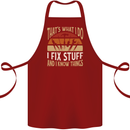 I Fix Stuff Funny Electrician Sparky Mechanic Cotton Apron 100% Organic Maroon
