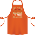 I Fix Stuff Funny Electrician Sparky Mechanic Cotton Apron 100% Organic Orange