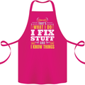 I Fix Stuff Funny Electrician Sparky Mechanic Cotton Apron 100% Organic Pink