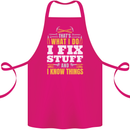 I Fix Stuff Funny Electrician Sparky Mechanic Cotton Apron 100% Organic Pink