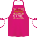 I Fix Stuff Funny Electrician Sparky Mechanic Cotton Apron 100% Organic Pink