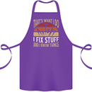 I Fix Stuff Funny Electrician Sparky Mechanic Cotton Apron 100% Organic Purple