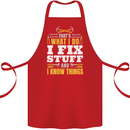 I Fix Stuff Funny Electrician Sparky Mechanic Cotton Apron 100% Organic Red