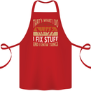 I Fix Stuff Funny Electrician Sparky Mechanic Cotton Apron 100% Organic Red