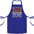 I Fix Stuff Funny Electrician Sparky Mechanic Cotton Apron 100% Organic Royal Blue